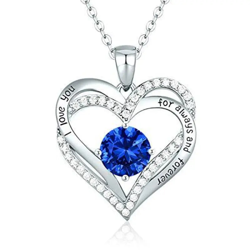 Diamond Zircon Heart Pendant Women's Clavicle Necklace