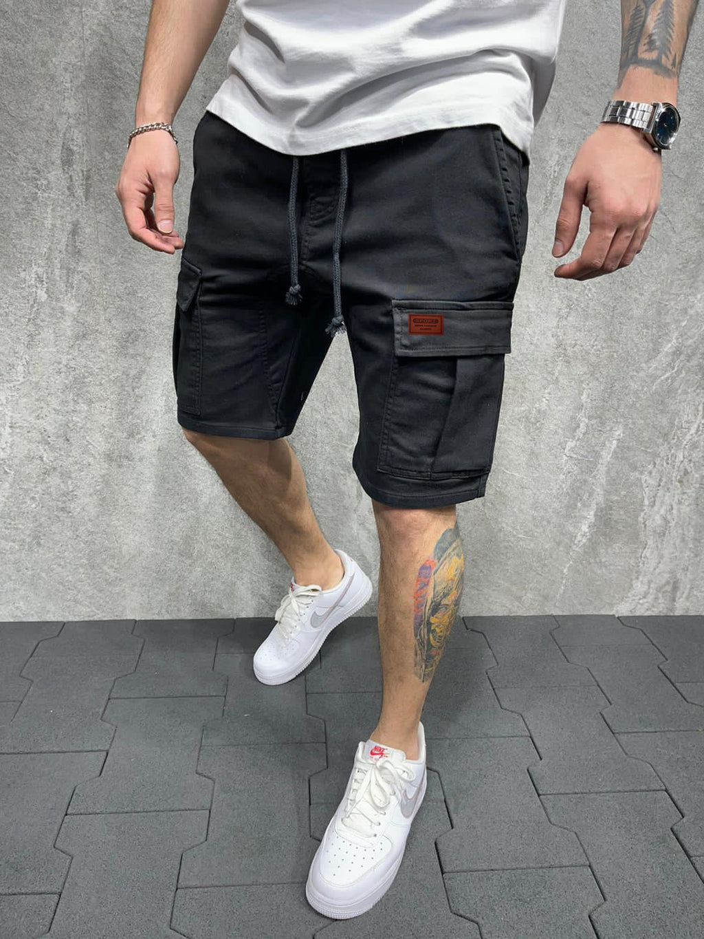 Plus Size Cotton Loose Workwear Shorts (Five-Point)