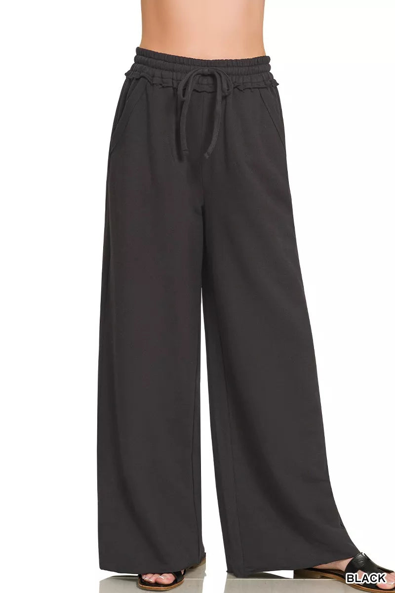 Zenana French Terry Wide Leg Sweatpants