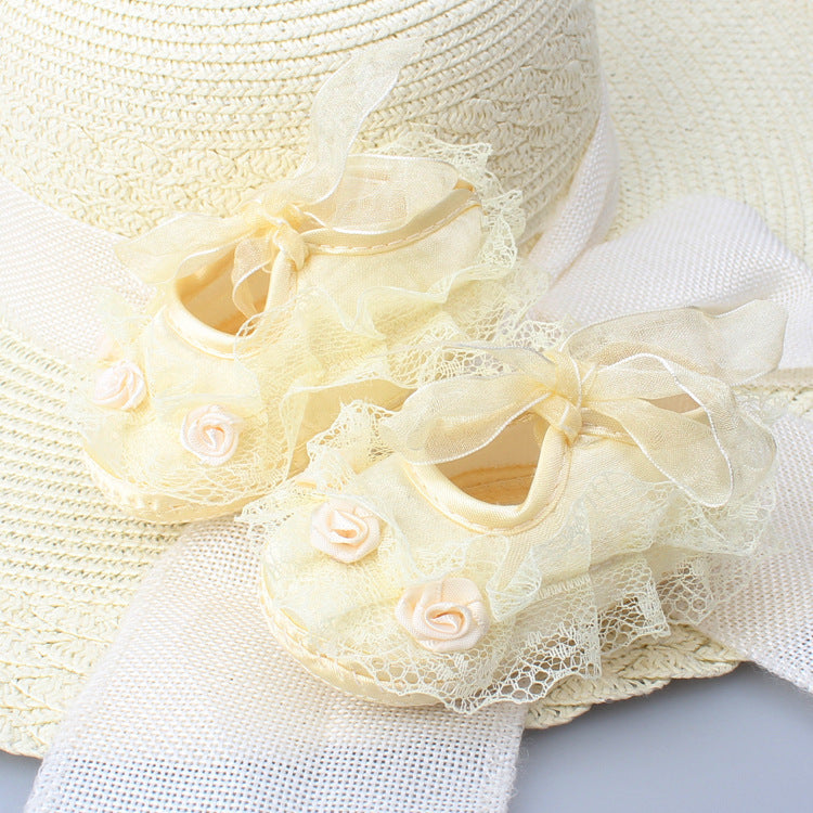 Baby Walking Shoes, Soft Sole Non-Slip Lace Princess Shoes