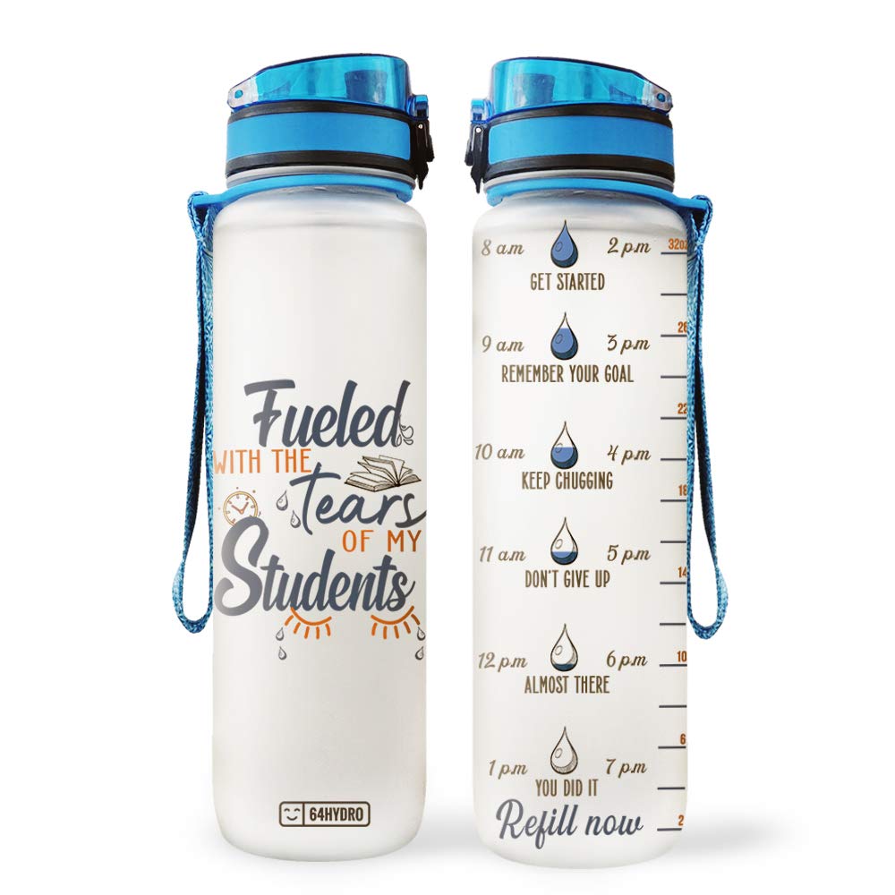 Teacher Water Bottle 32oz Teacher Appreciation Teacher Graduation Gifts Teacher Water Bottle with Times to Drink Motivational Water Bottle Water Tracker Bottle Water Bottle with Time Marker