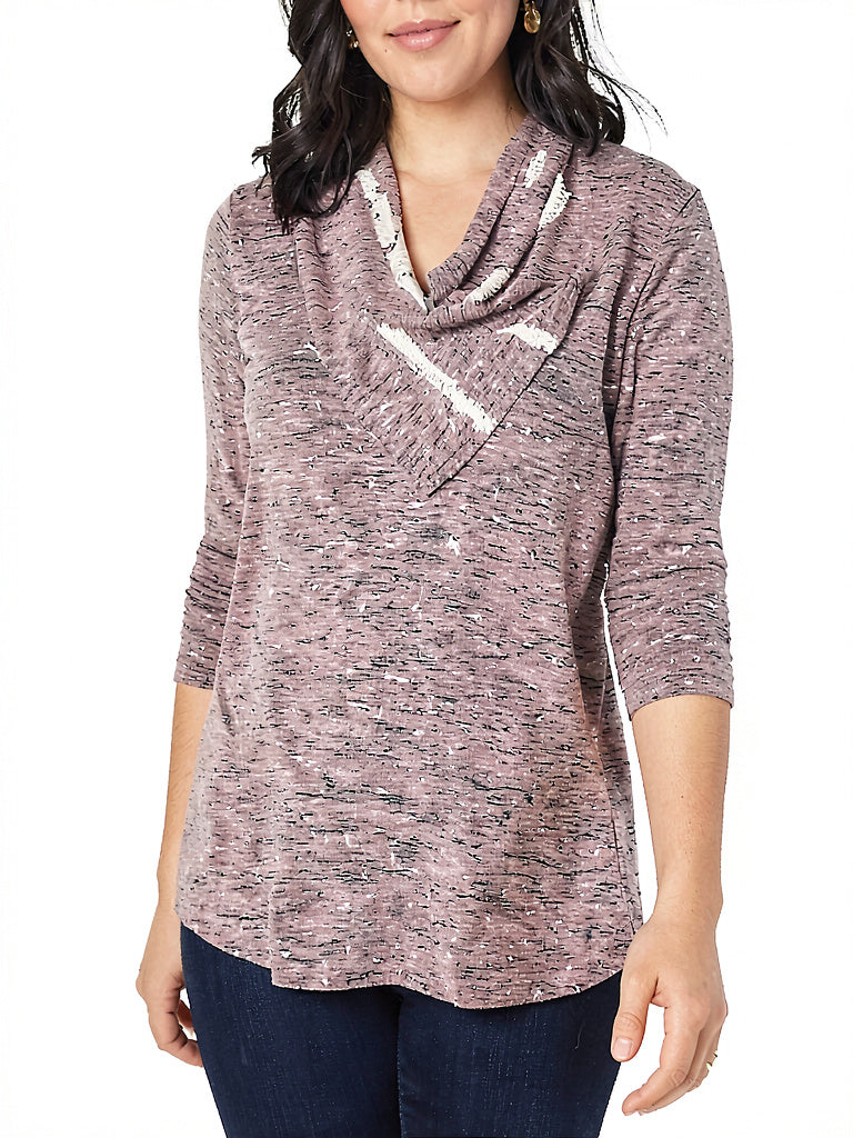 Style & Co Petite Cowl-Neck Top, Size PXL