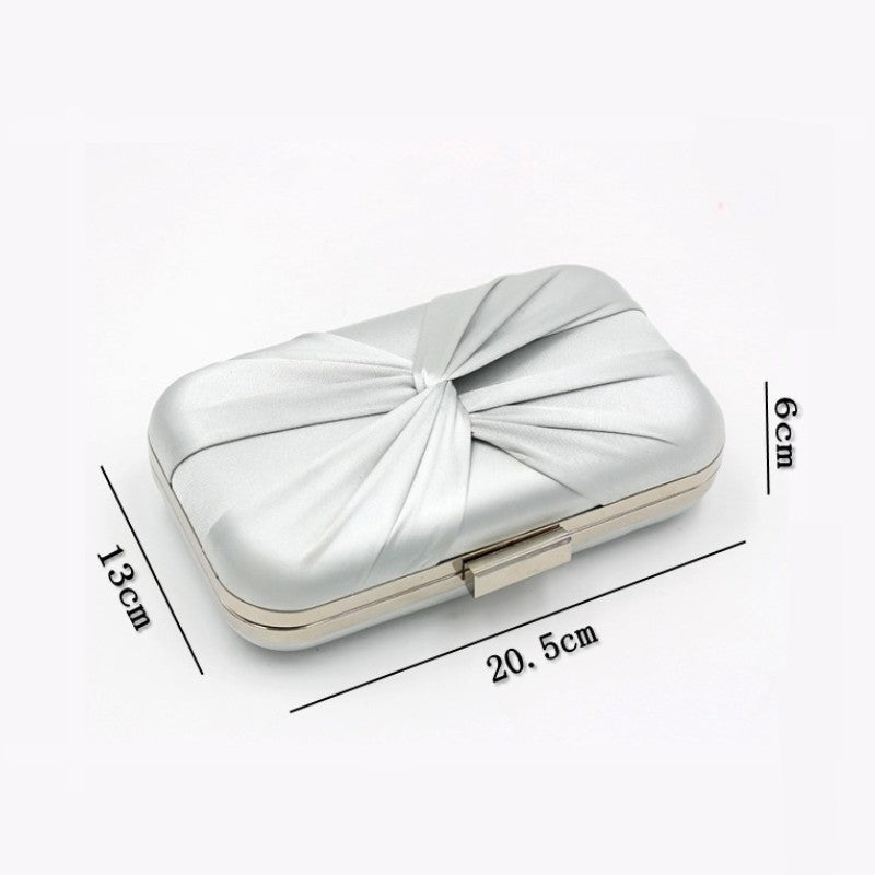 Handmade Silk Evening Clutch with Bow for Women