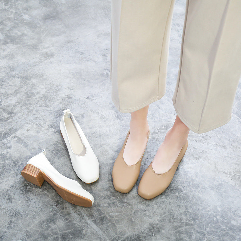 2020 Spring New Korean Style Chunky Heels for Women