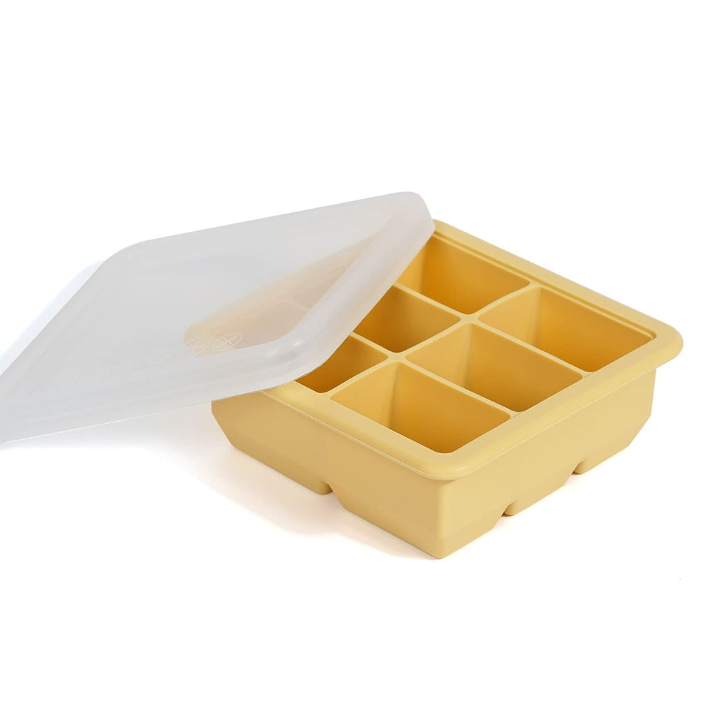 haakaa Silicone Baby Food Freezer Tray Reusable Baby Food Storage ICY Cube Tray Pop Out 6 x 2.4 oz Portion Silicone Freezer Storage Trays Baby Food Puree Containers Banana