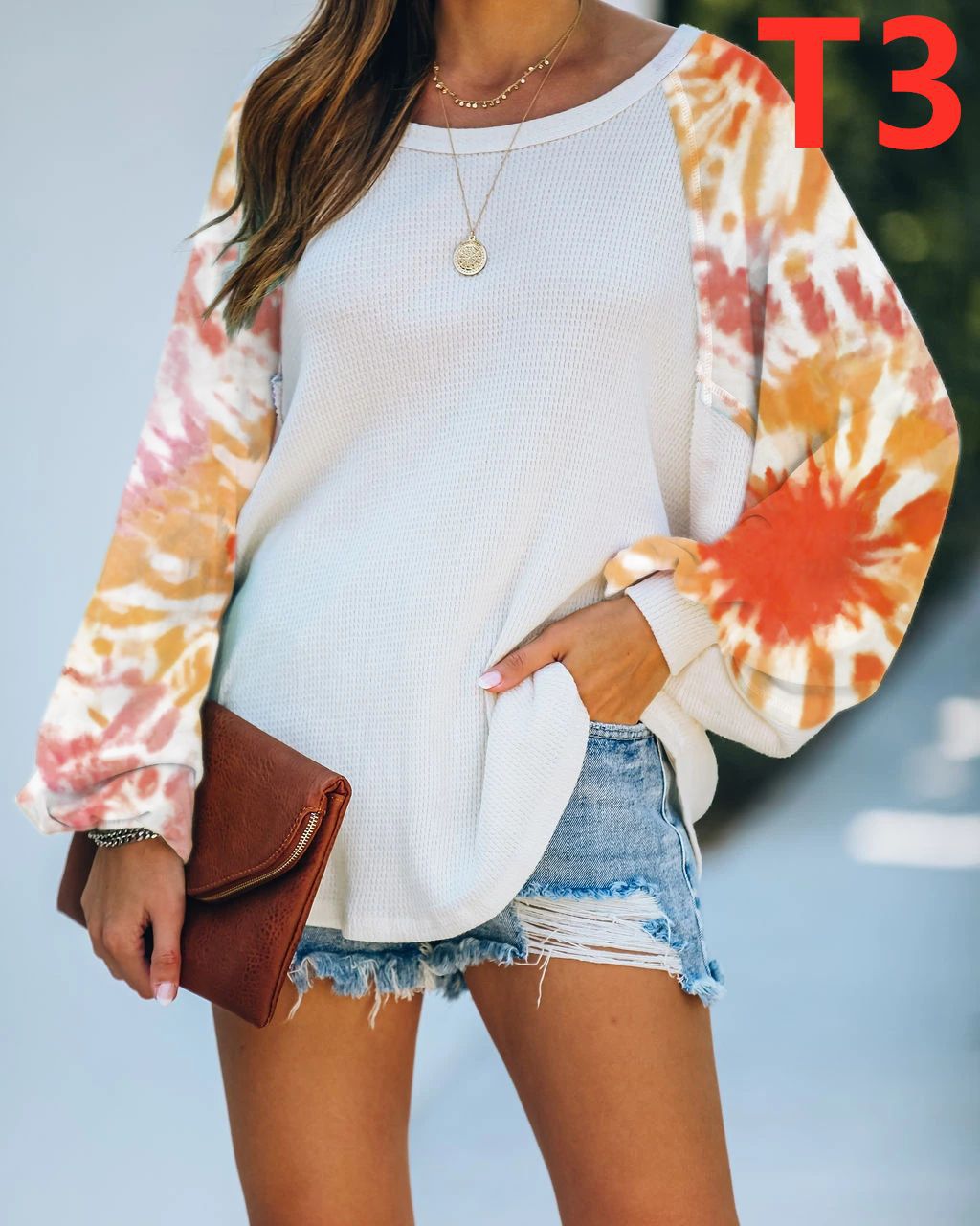Tie-Dye Print Long Sleeve Sweatshirt for Women