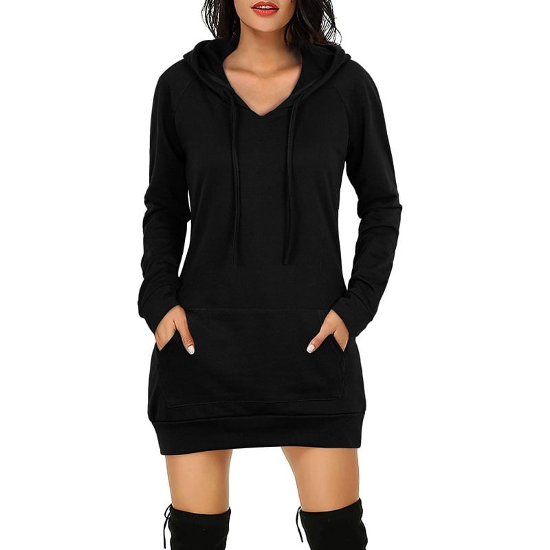 Medium Length Hooded Dress for Women
