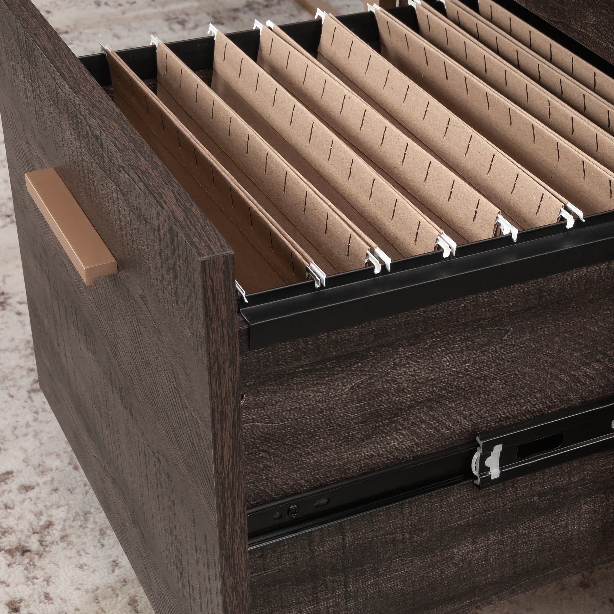 L-Shaped Desk, Black finish