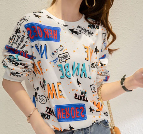 Loose Fit Long Sleeve Round Neck Sweatshirt (New Style)