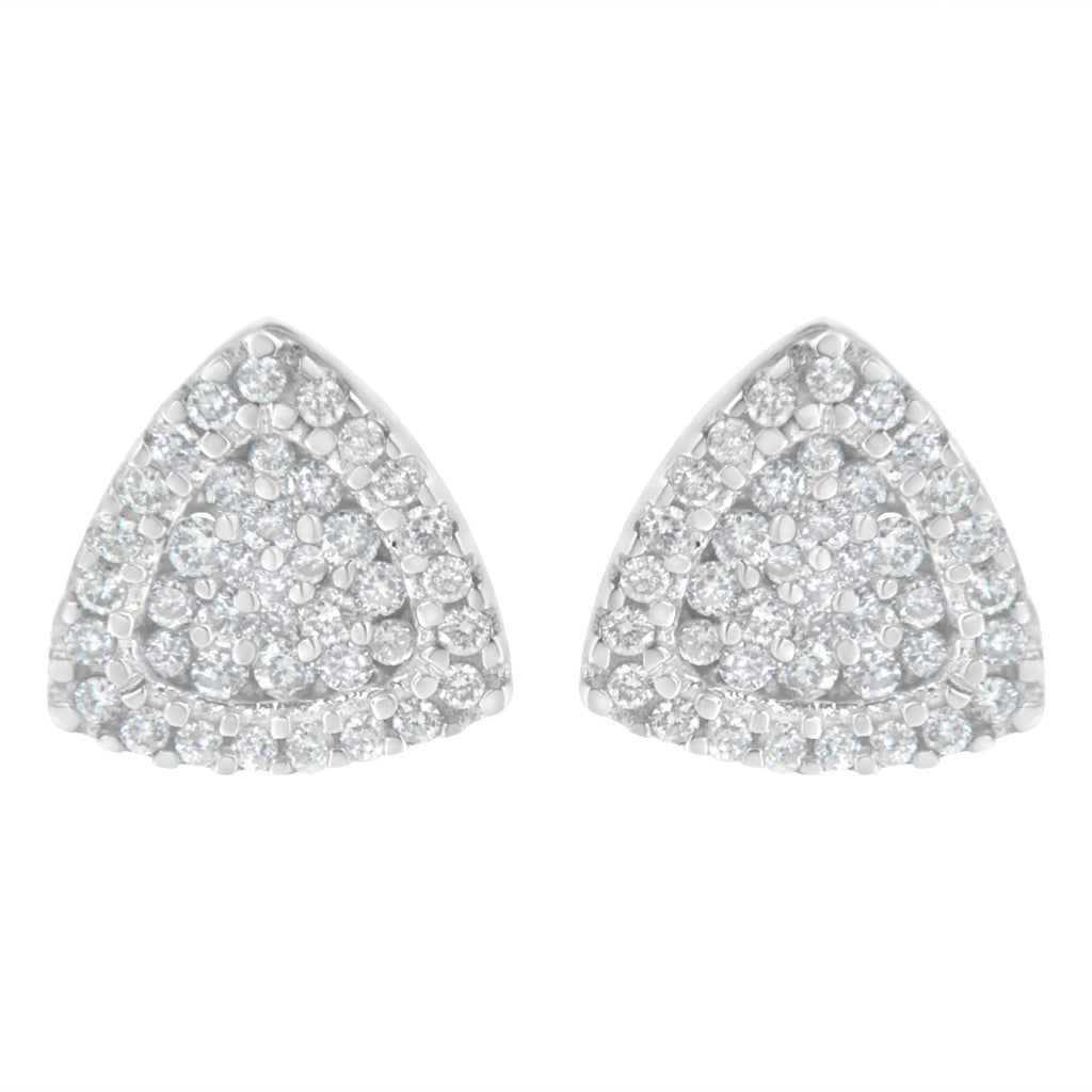 14K White Gold 1/2 cttw Trillion Shaped Diamond Stud Earrings (H-I Clarity, SI2-I1 Color)