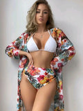 2023 New Women's Three-Piece Printed Bikini Set