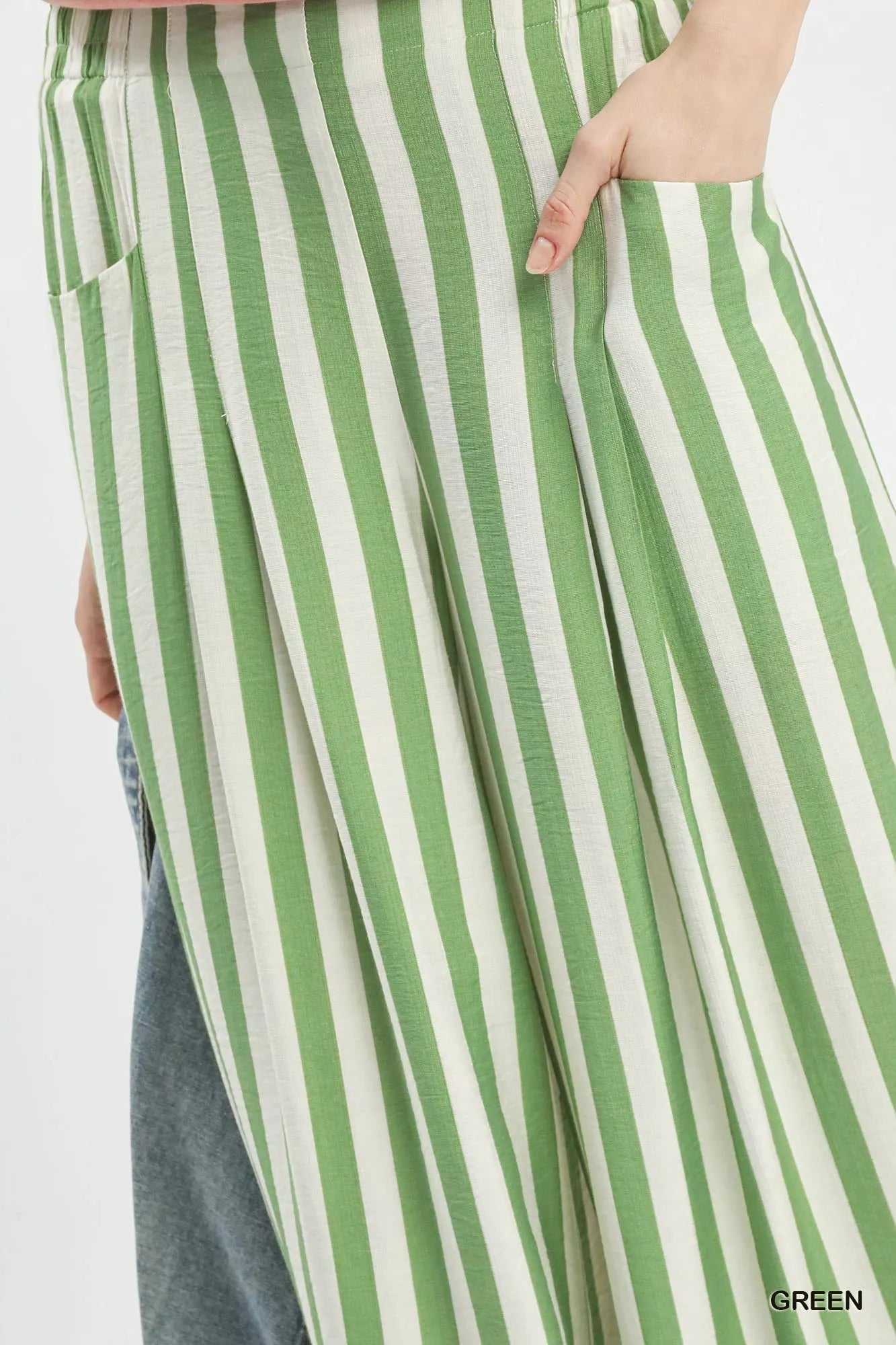 Umgee Vertical Stripe Wide Leg Pants