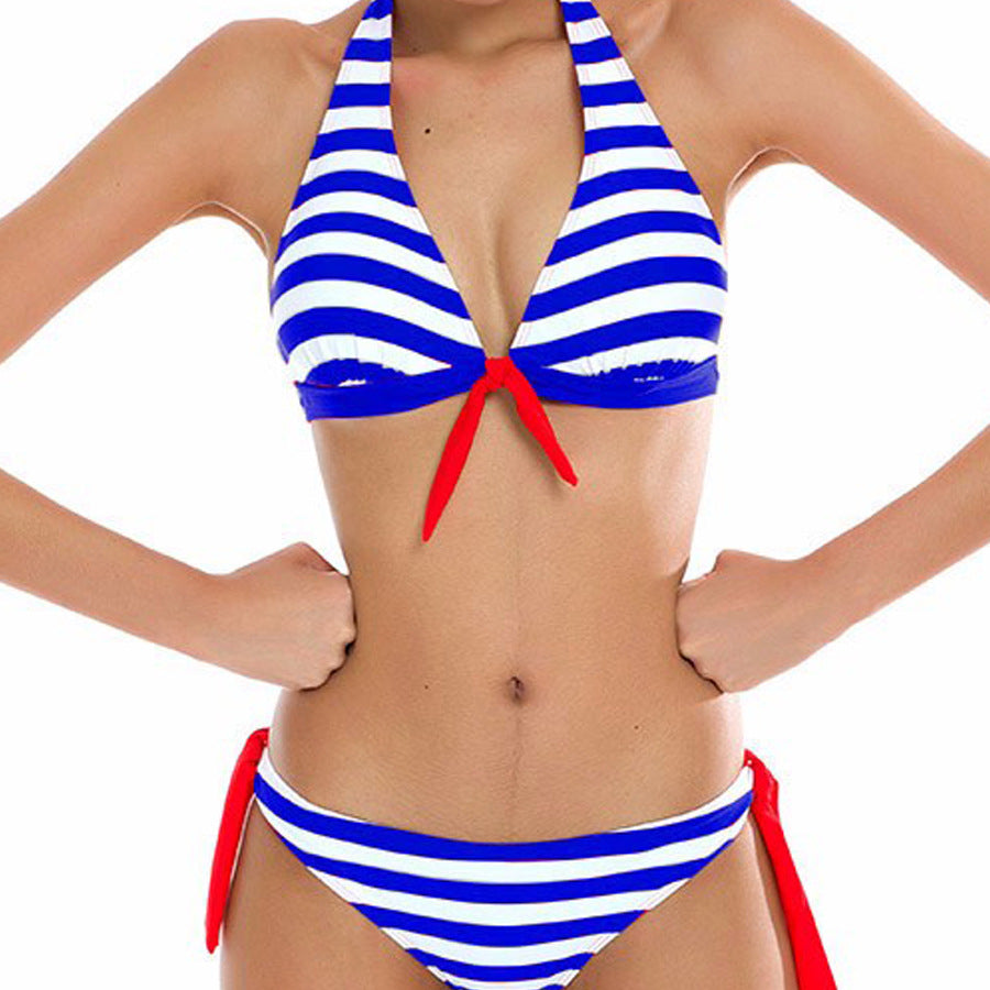 New Colorful Striped Bikini Swimwear Wholesale