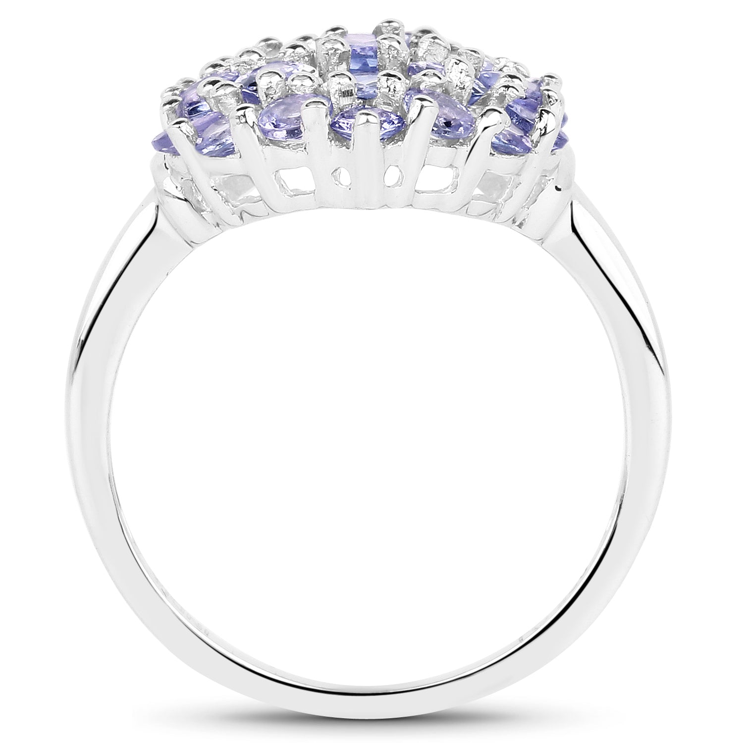 2.31 Carat Genuine Tanzanite .925 Sterling Silver Ring