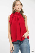 Umgee Tie-Neck Ruffle Halter Boho Top