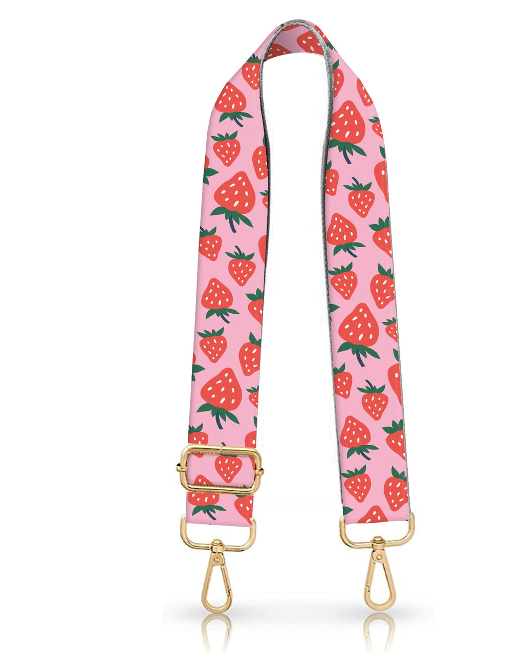 DANHRO Wide Purse Strap Replacement Crossbody Handbag Shoulder Strap Adjustable Bag Straps Replacement (Cute Strawberries)