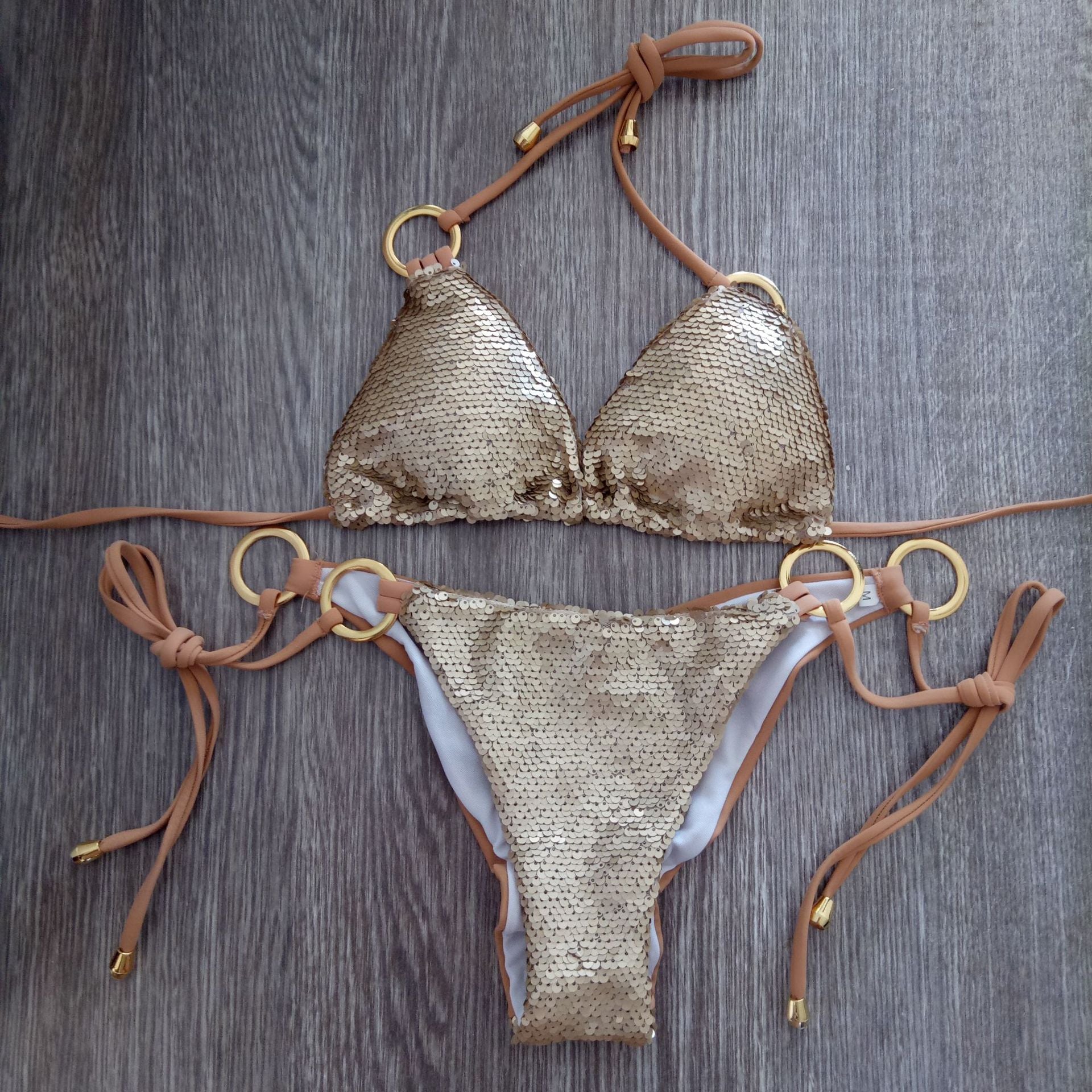 2018 New Sequin Triangle Bikini Swimsuit for Women