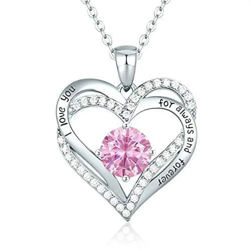 Diamond Zircon Heart Pendant Women's Clavicle Necklace