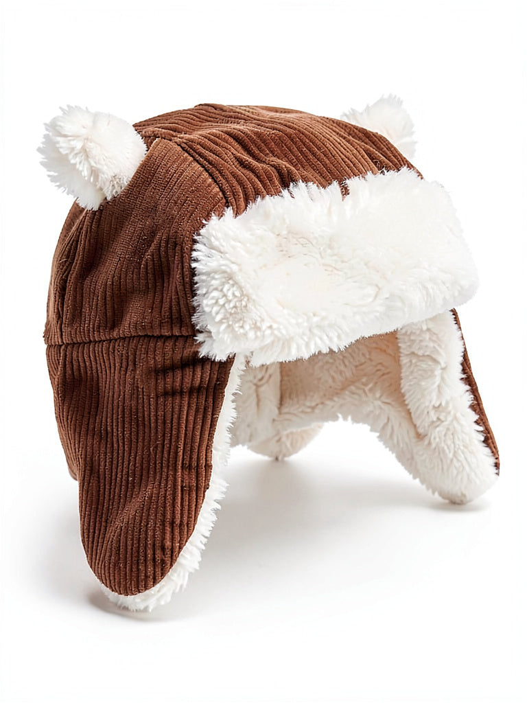 First Impressions Baby Boys and Girls Faux Fur-Trim Corduroy Hat,6-12Months