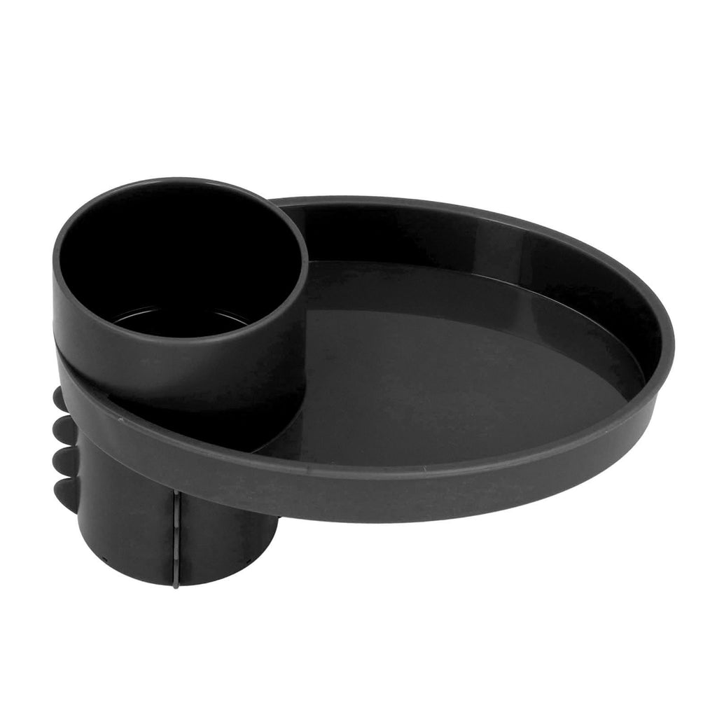 Car Seat Travel Tray for Kids Car Seat Food Tray with Rotating Cup Holder for Snacks Toys Books Water Glasses Entertainment Toddler Road Trip Essentials Food Plate (Black)