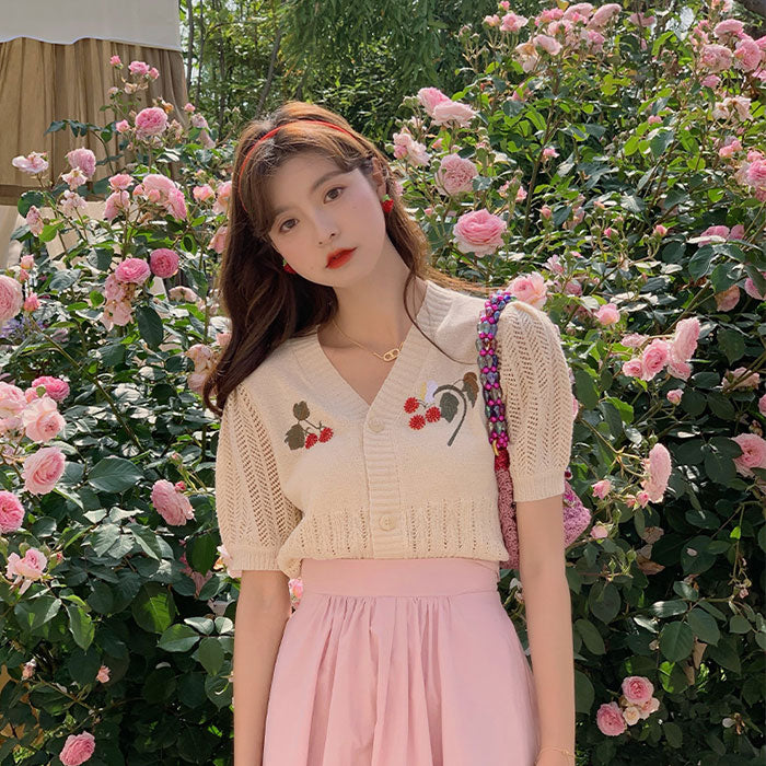 2020 New Vintage Knit Cardigan for Women, Short Sleeve
