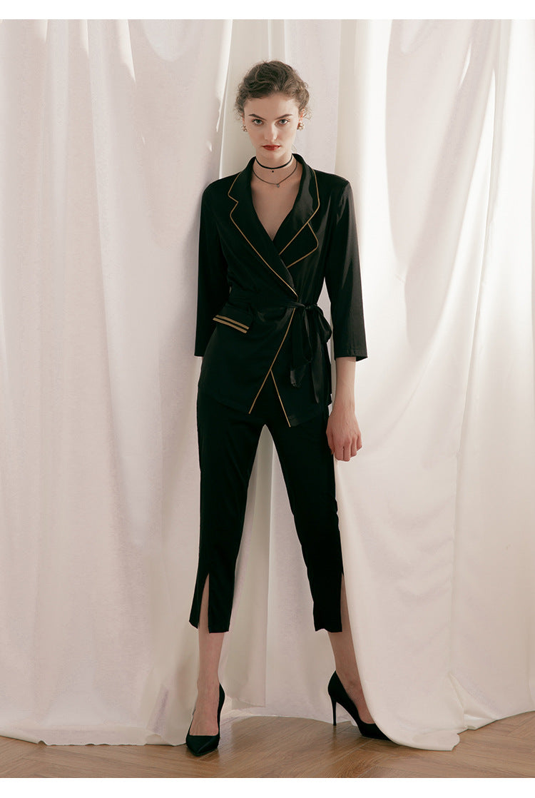 Vintage Black Loungewear Set - Bothyoung Summer Pajamas