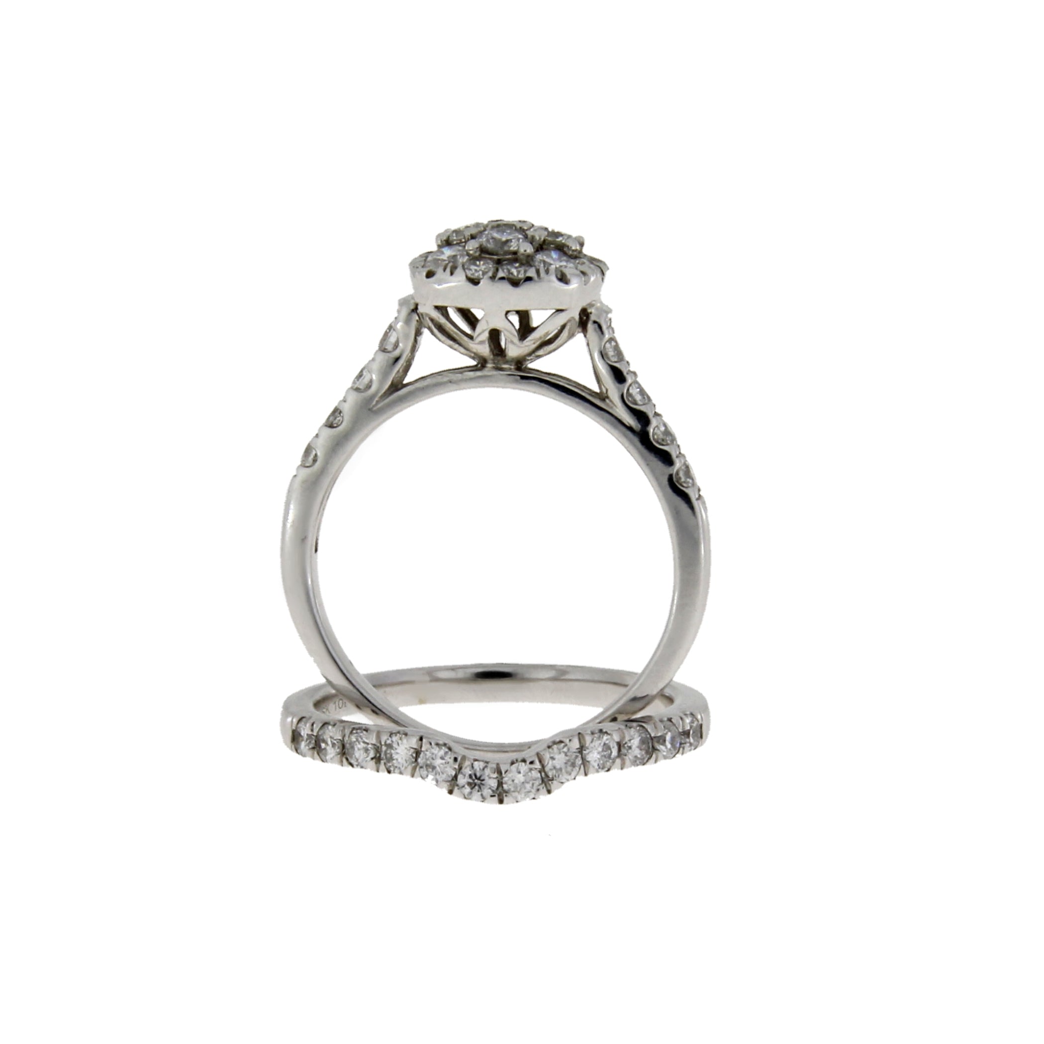 1.30ct Diamond Engagement Ring Set 10KT White Gold