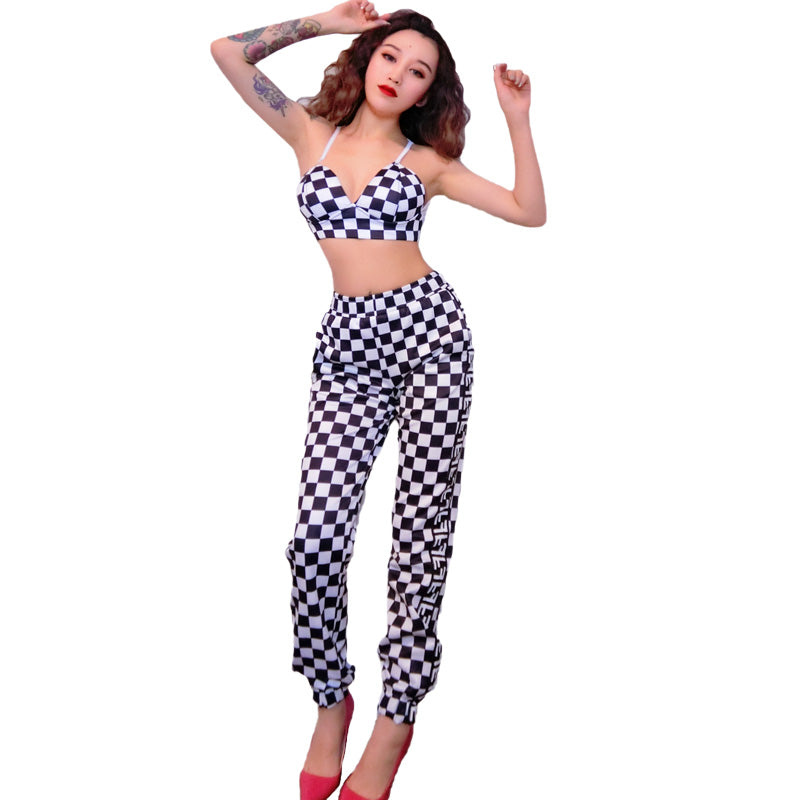 New DS Jazz Dance Costume for Performances (Black/White)