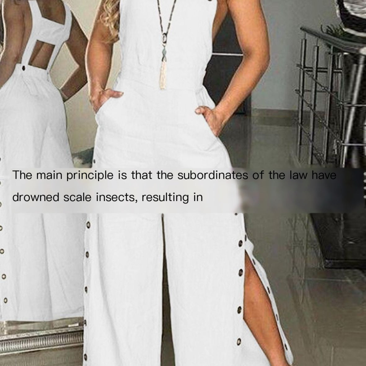 Women's Solid Color Sleeveless Wide Leg Jumpsuit