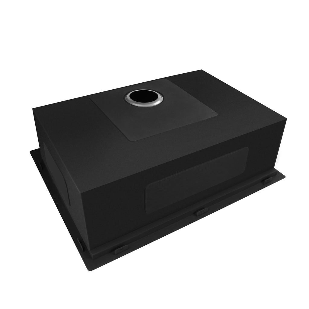 30' x 22' Black Drop In Kitchen Sink,  16 Gauge Stainless Steel Workstation Sink