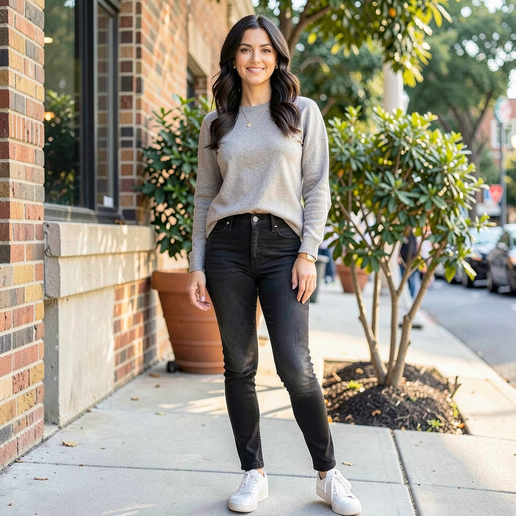 Paige Transcend Verdugo Skyline Mid Rise Skinny Jeans in Black Shadow, Size 24