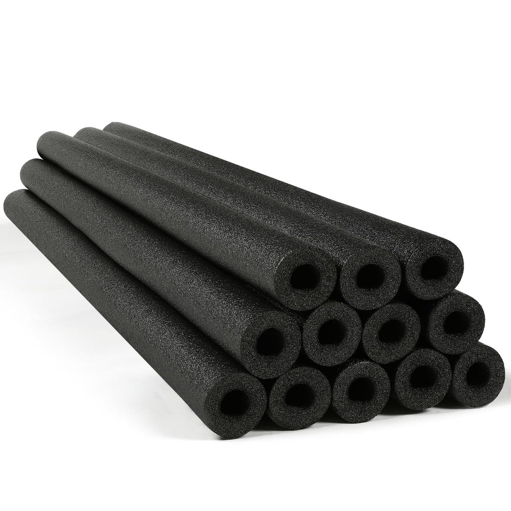 Nezyo 12 Pack Pool Noodles Foam Swim Noodles 52 Inch Jumbo Hollow Swimming Pool Noodle Bulk Bright Pool Noodles Floats Heavy Duty for Xmas Decoration Craft Projects Padding Bumper(Black)