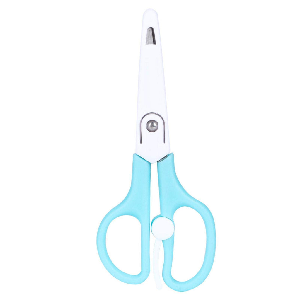 Blue And Red Baby Food ScissorsBaby Food ScissorsPortable Stainless Steel Scissor Children Safety Food Cutter with Cover for Baby Infant Complementary Food(Blue)