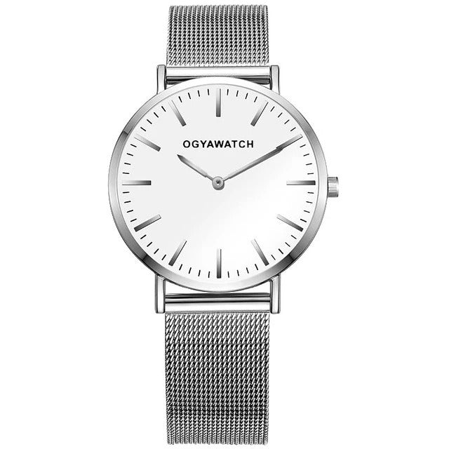 New OGY Mesh Band Watch - Slim, Stylish Quartz Timepiece