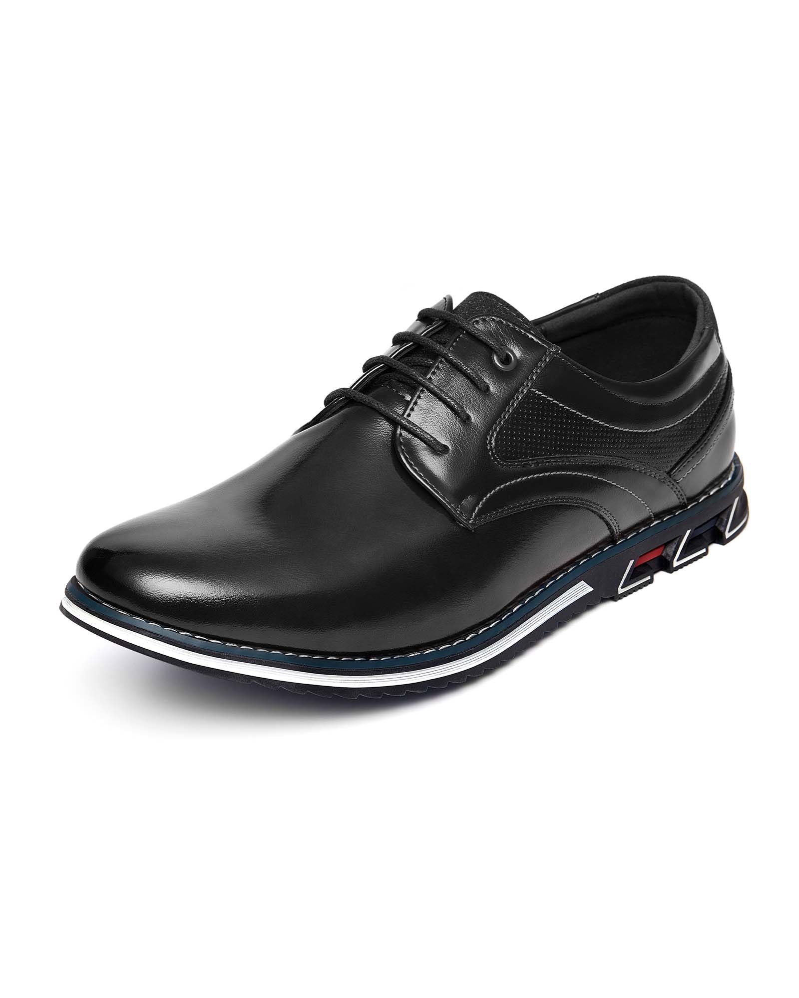 Men’s Dress Shoes Casual Oxford Derby Orthopedic Leather Shoes Comfortable Walking Shoes Business Office Loafers Work FlatsBlack8.5
