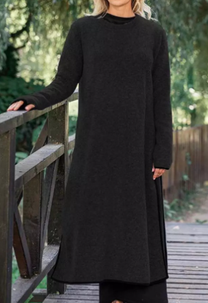 Oversized Knit Lace Casual Hoody Dress