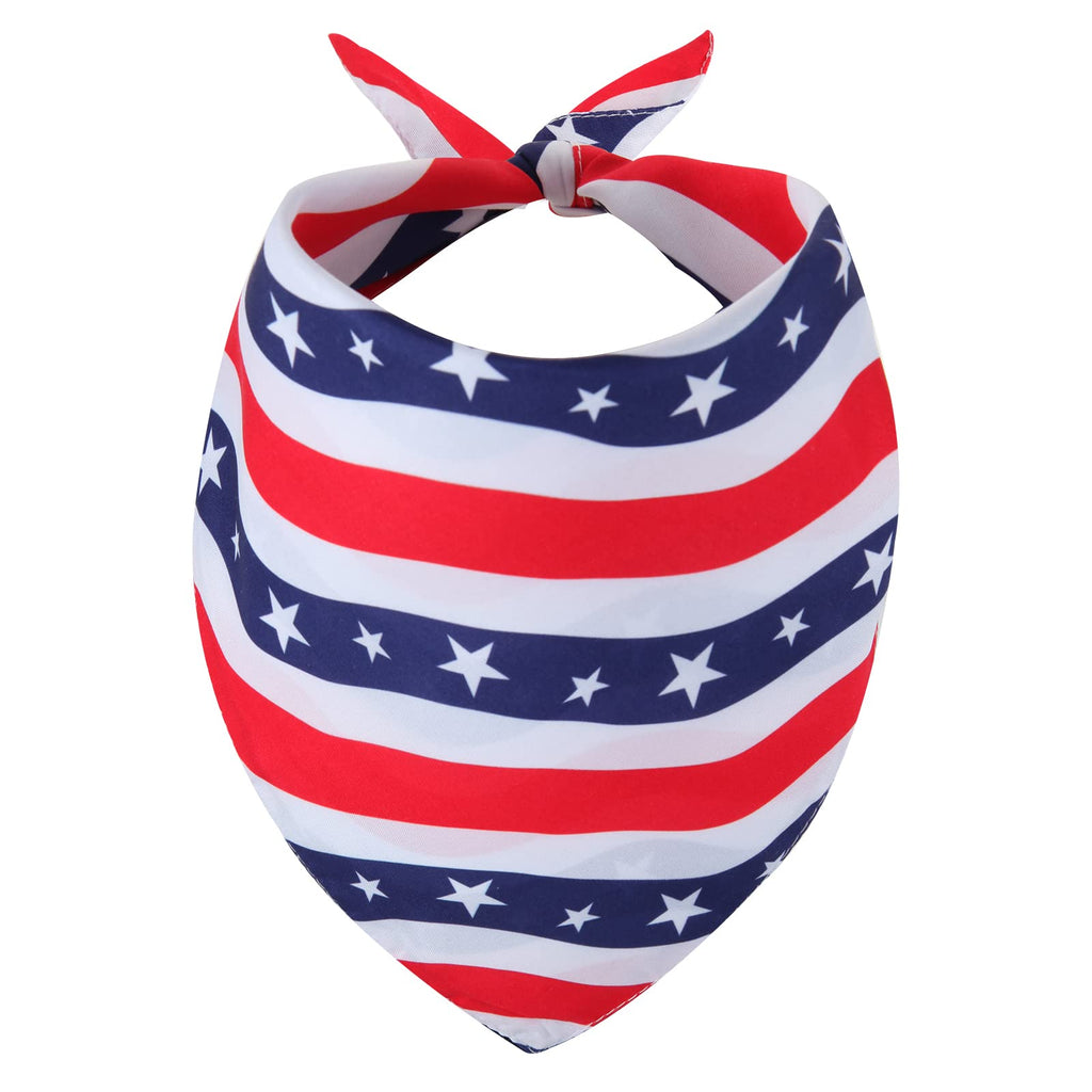 Gofshy Fourth of July Dog Bandana Large- 1PCS American Flag Dog Bandana for Boy and Girl Pet Patriotic Scarf Premium Durable Triangle Reversible USA Bandana for Medium Large Dogs