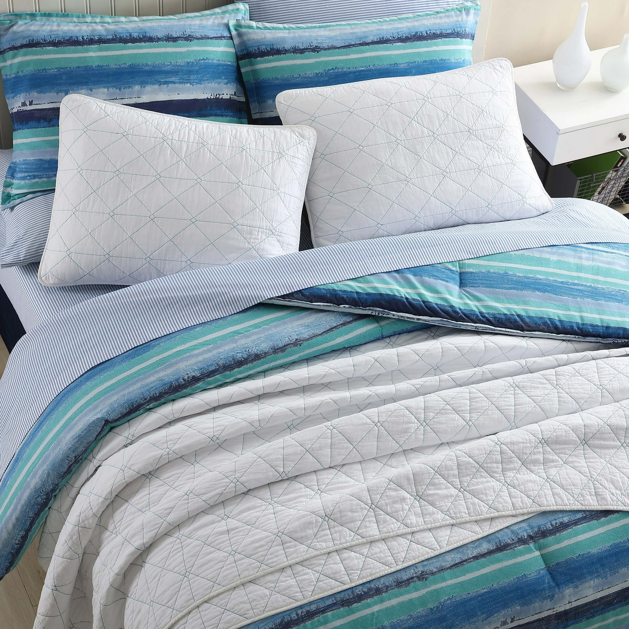 Poppy and Fritz Alex Bedding Collection Stripes Duvet Cover Set, Twin