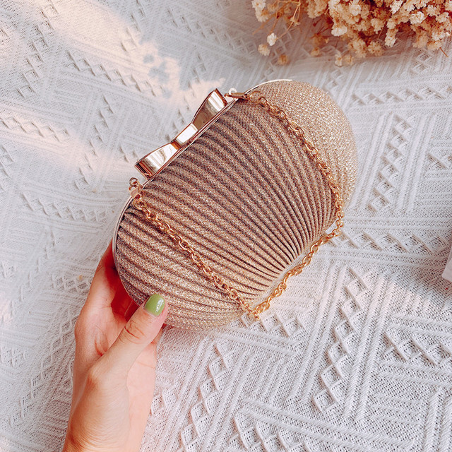 Frosted Clutch Bag - Women's Oval Handheld Purse