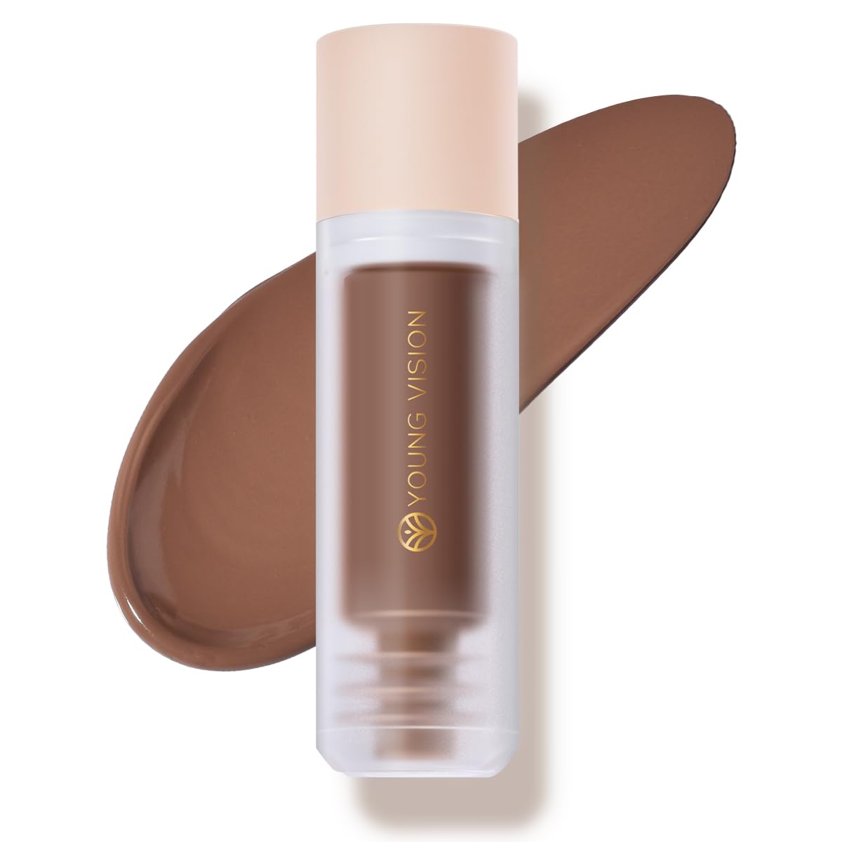 YOUNG VISION Water-Based Liquid Foundation – Full Coverage Lightweight Makeup for Oily and Combination Skin Natural Matte Finish Waterproof and Sweat-Resistant1.35 fl oz