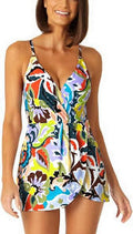 Anne Cole Plus Size Kashmir Paisley Surplice One Piece Swimwear, Size 22w
