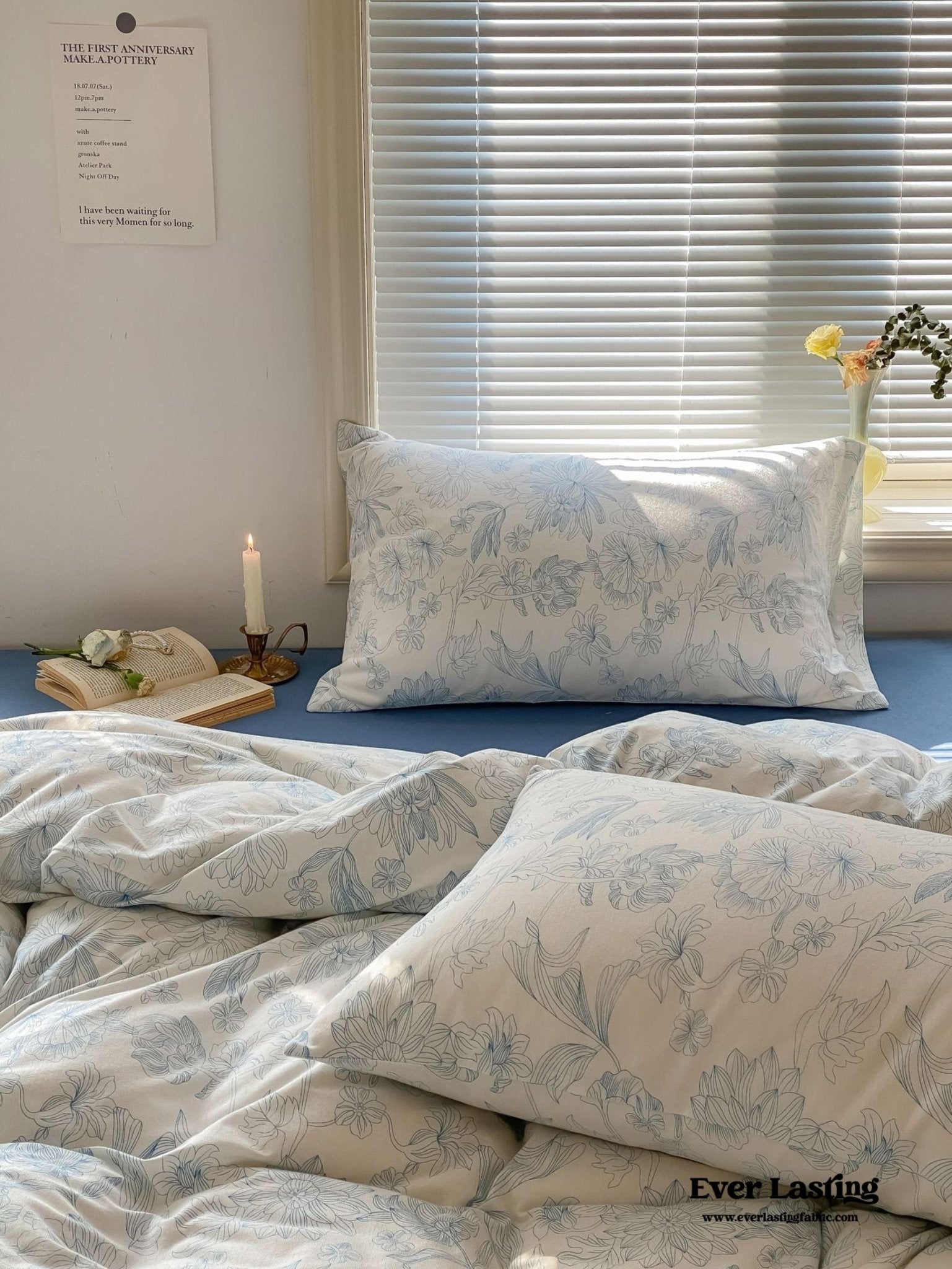 Fleur Elegant Floral Knit Cotton Bedding Set / Beige