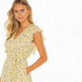 1.State Honeysuckle Flounce Sleeve Wrap Dress, Size 8