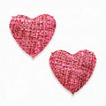 Inc Gold-Tone Tweed Heart Stud Earrings