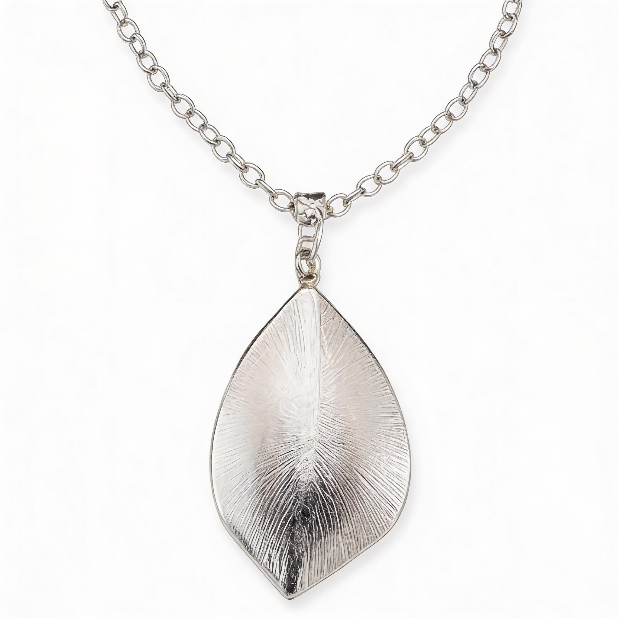 Charter Club Silver-Sculptural Disc Pendant Necklace