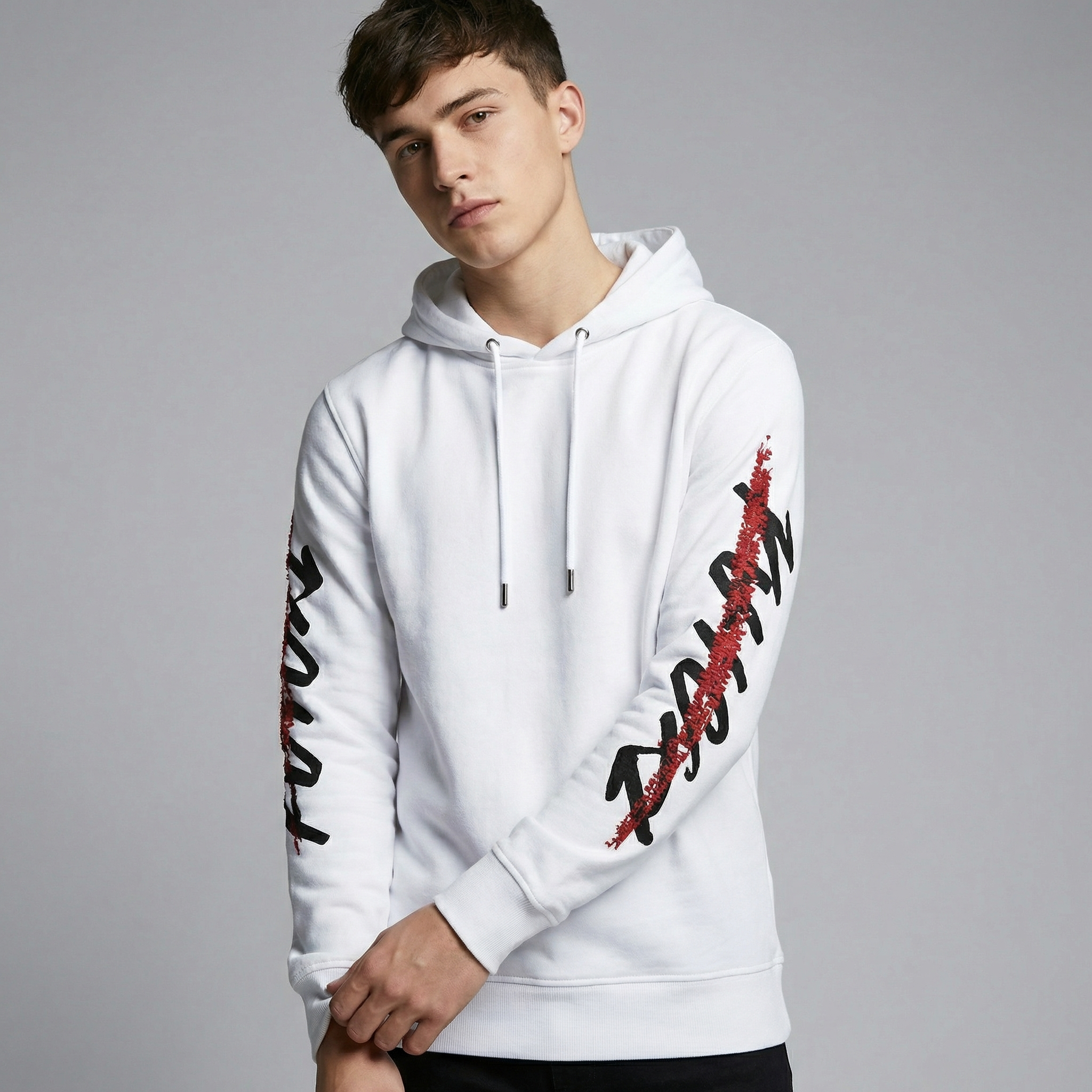 I-n-c Mens Sequin Graphic Hoodie Sweatshirt - Medium