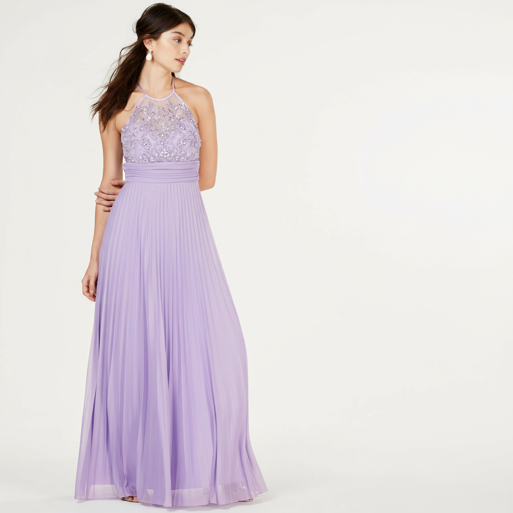 B. Darlin Womens Juniors Embellished Empire Waist Halter Dress, Size 3/4
