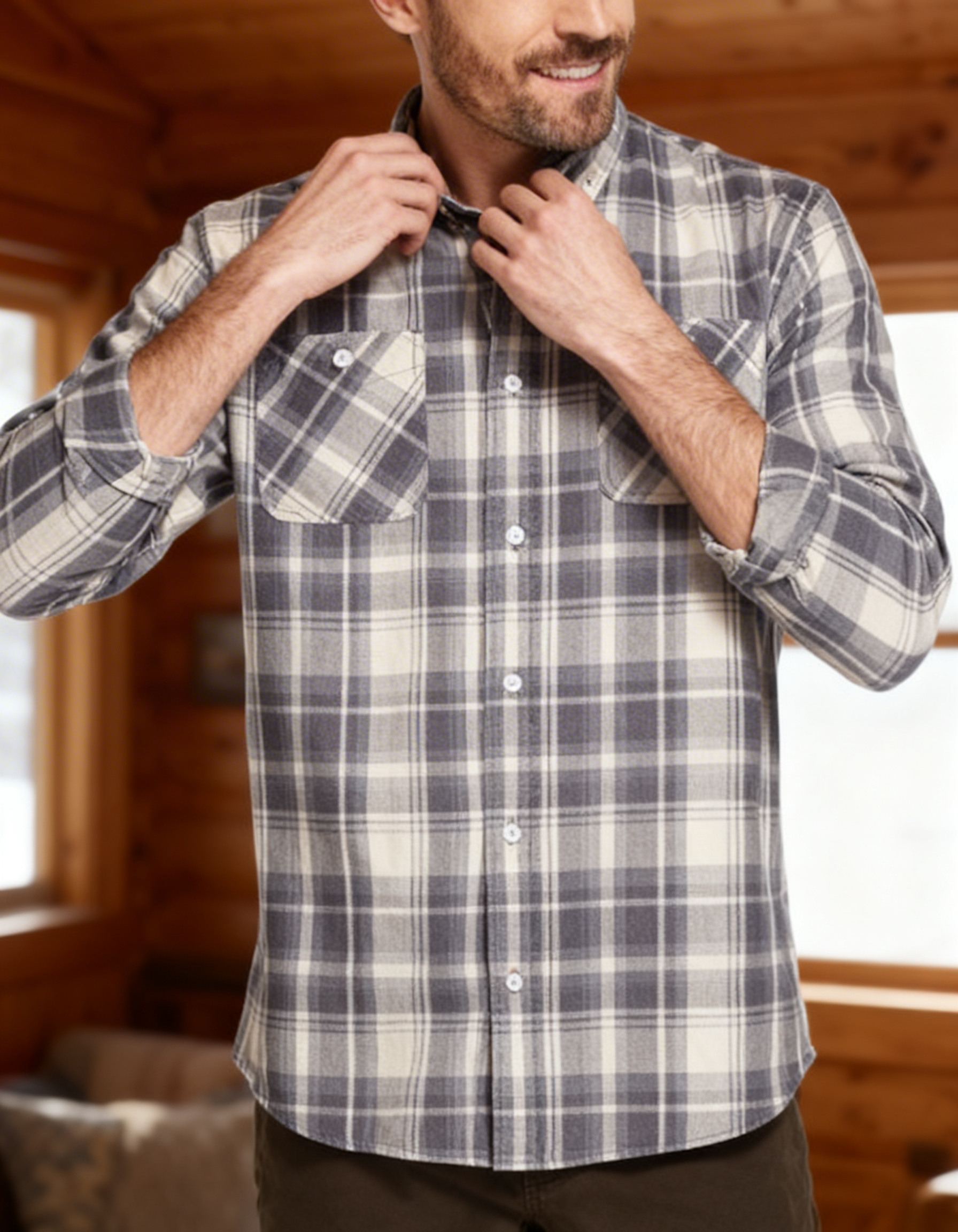 Weatherproof Vintage Mens Indigo Blues Plaid Shirt, Size Small