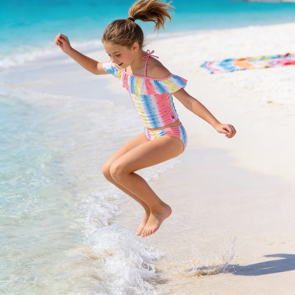 Tommy Hilfiger Big Girls 2-Pc. Diamonique Tankini, Large/12/14