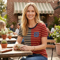 Tommy Hilfiger Striped Patch-Pocket T-Shirt, Size XS
